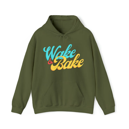 Olive green Wake and Bake Weed Hoodie