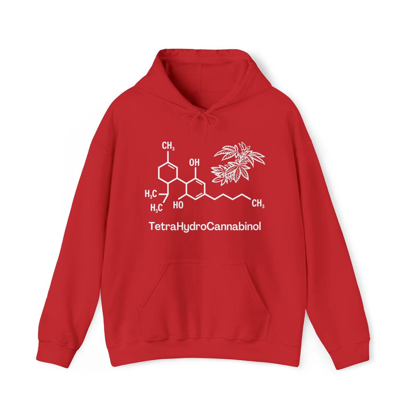 Red Tetrahydrocannabinol (THC) Cannabis Hoodie