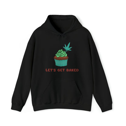 Black Let's Get Baked Cannabis Hoodie