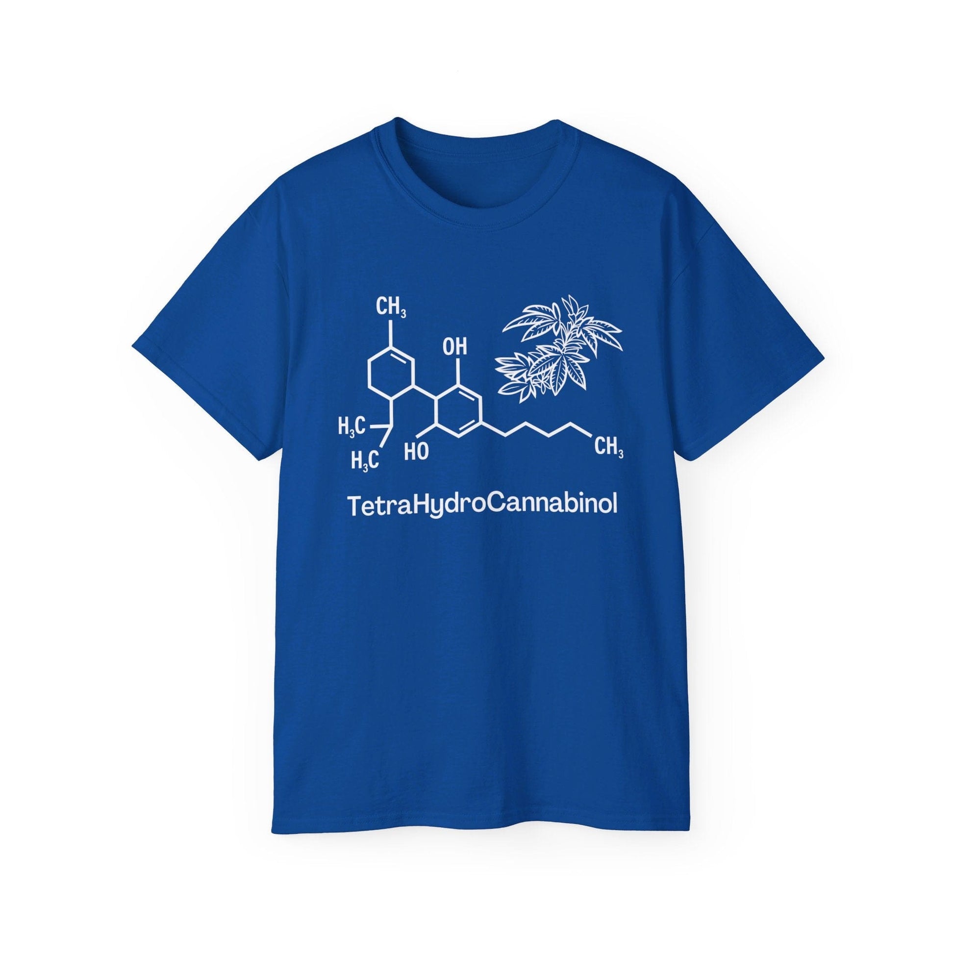 Royal blue Tetrahydrocannabinol (THC) Molecule Weed Shirt