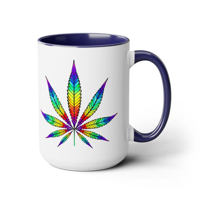 Experience the charm of our Vibrant Rainbow Cannabis Mug