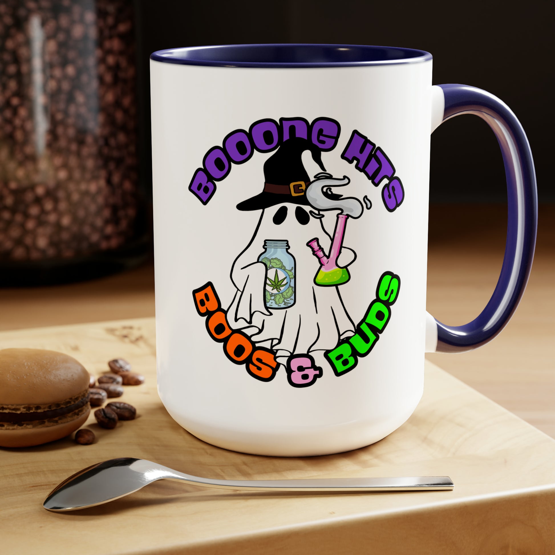 Blue Booong Hits Boos & Buds 15oz Coffee Mug Mockup