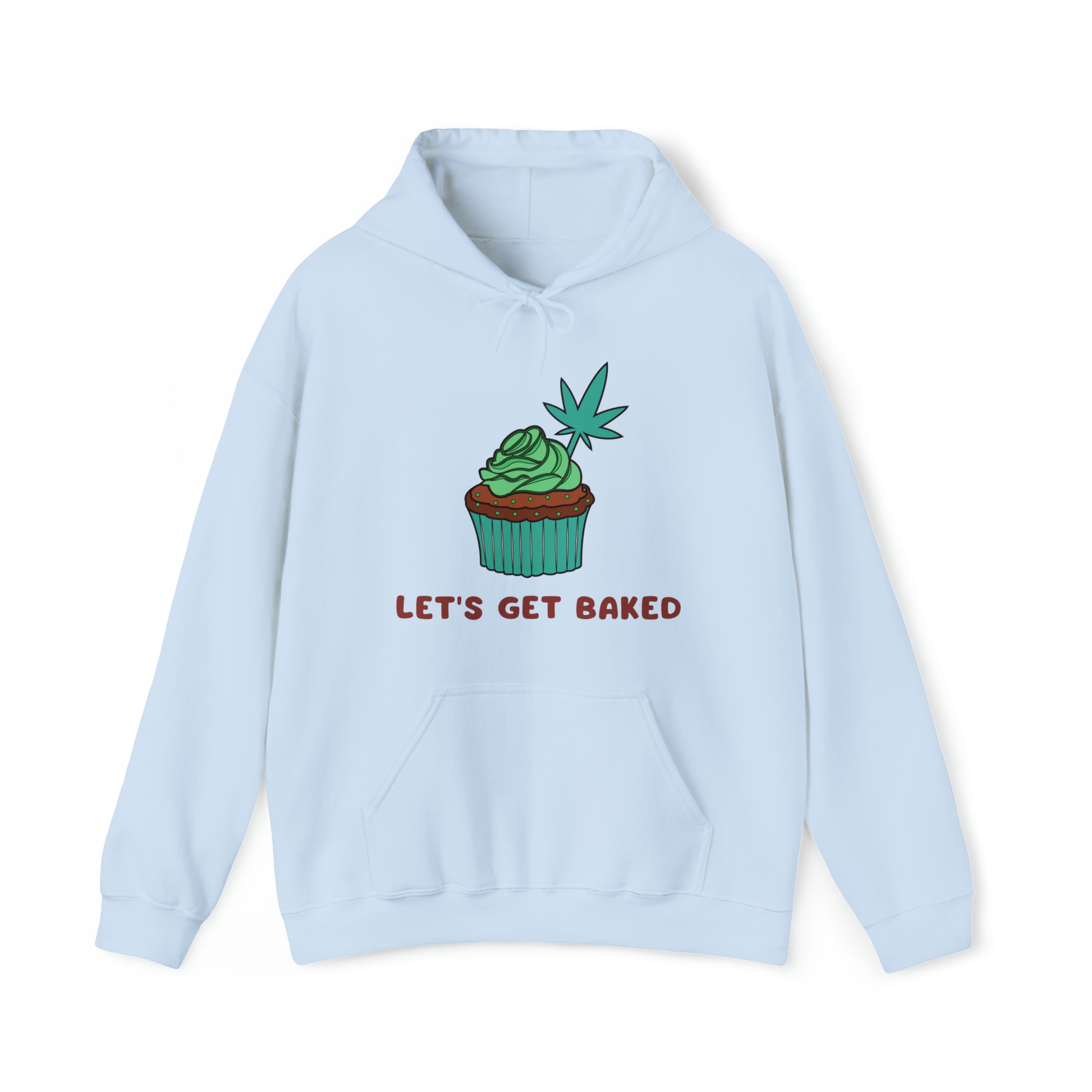 Light Blue Let's Get Baked Cannabis Hoodie