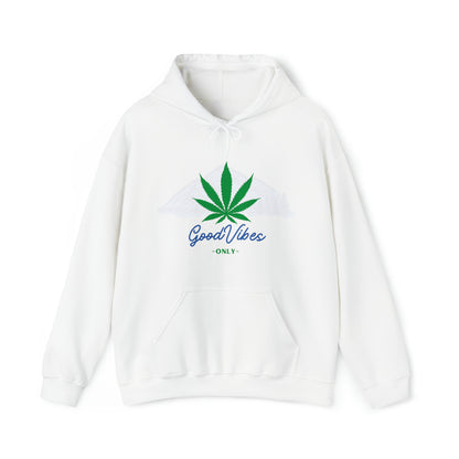 White Weed Mountain Good Vibes Only Hoodie