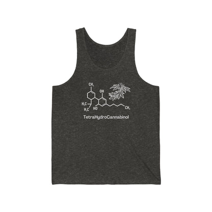 Grey Tetrahydrocannabinol (THC) Weed Jersey Tank