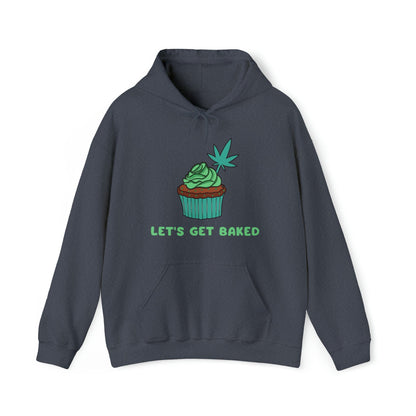 Heather Navy Let's Get Baked Cannabis Hoodie