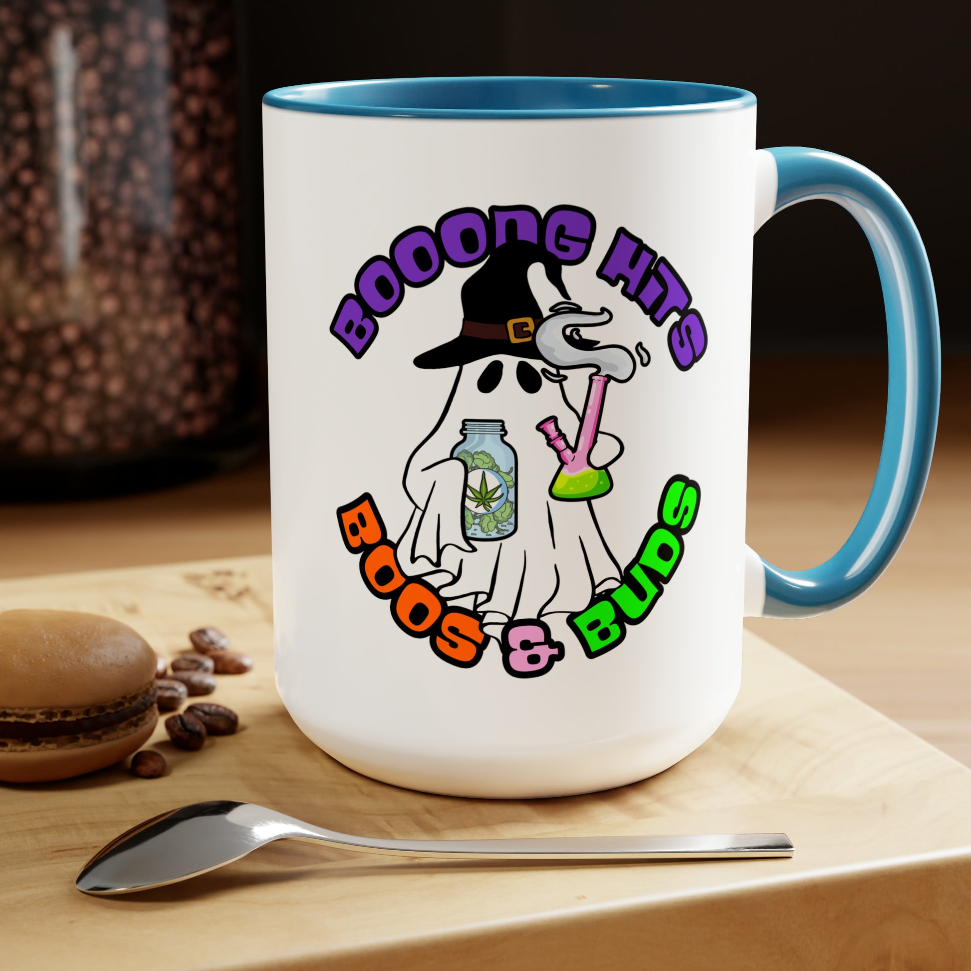 Light Blue Booong Hits Boos & Buds 15oz Coffee Mug Mockup