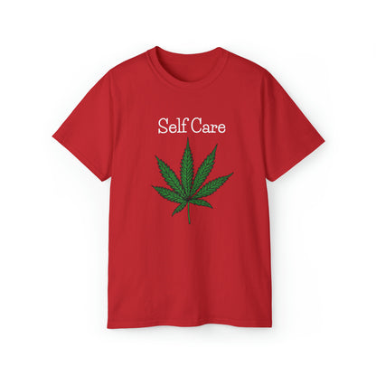 Red Self Care Marijuana Tee