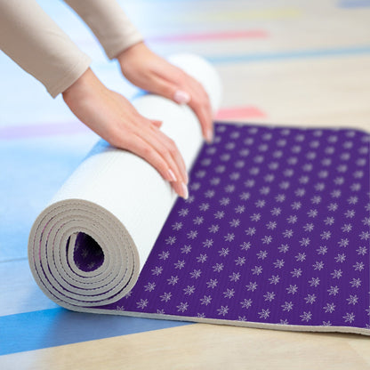 Make It Happen Cannabis, Bong, & Lighter Foam Yoga Mat on a wooden floor