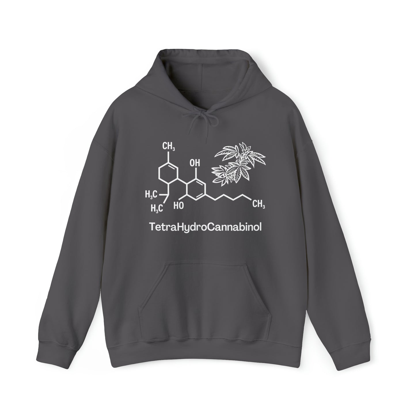 Charcoal Tetrahydrocannabinol (THC) Cannabis Hoodie