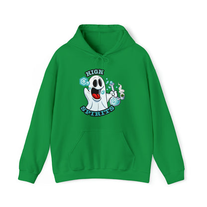 Irish Green High Spirits Ghost with Bong Cannabis Hoodie