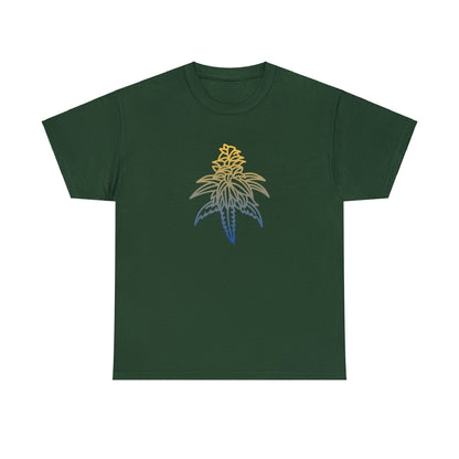 Golden Goat Cannabis Leaf Unisex Heavy Cotton Tee