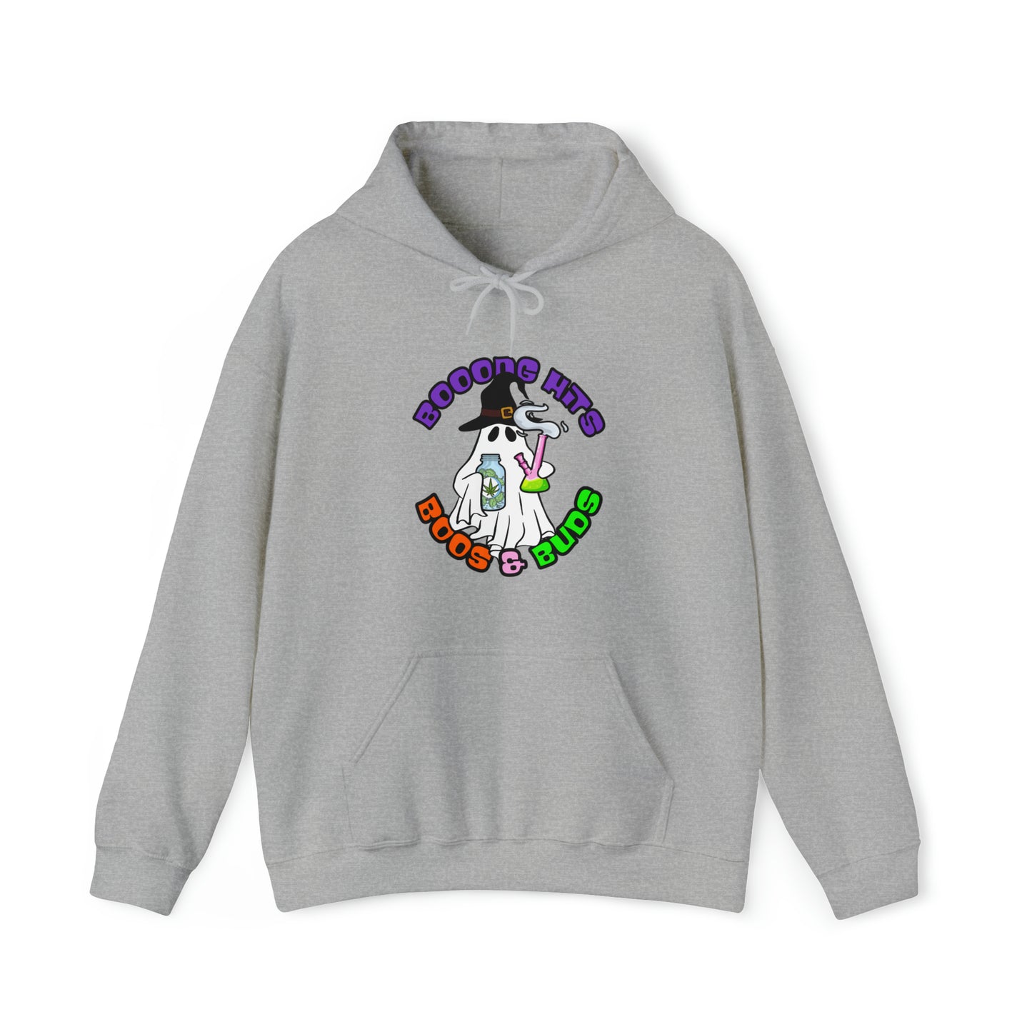 Sports Gray Booong Hits Boos & Buds Ghost Cannabis Hoodie