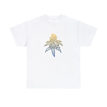 Golden Goat Cannabis Leaf Unisex Heavy Cotton Tee