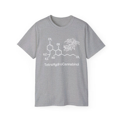 Gray Tetrahydrocannabinol (THC) Molecule Weed Shirt