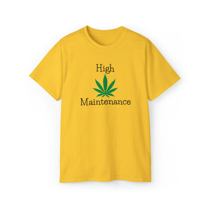 Yellow High Maintenance Cannabis Tee