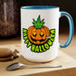 Light Blue Happy Halloween Pumpkin Stoner 15oz Coffee Mug Mockup