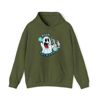 Military Green High Spirits Ghost with Bong Cannabis Hoodie