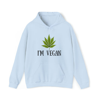 Light Blue I'm Vegan Weed Hoodies