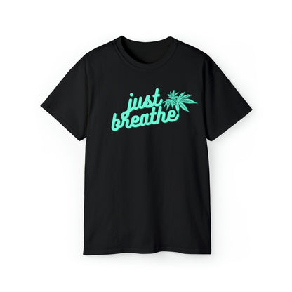 The product in the original sentence is already "Just Breathe Cannabis Tee," which you wanted to use as the replacement. Thus, no changes are needed.

Here is the sentence again with "Just Breathe Cannabis Tee" as instructed:

"Introducing the Just Breathe Cannabis Tee: a black t-shirt featuring a light blue 'just breathe' text and a calming cannabis leaf design. Perfect for moments of relaxation.