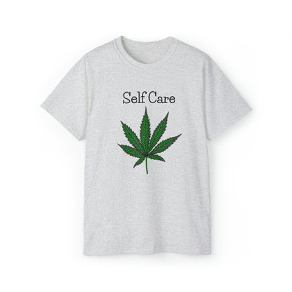 Gray Self Care Marijuana Tee