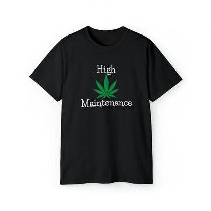 Black High Maintenance Cannabis Tee