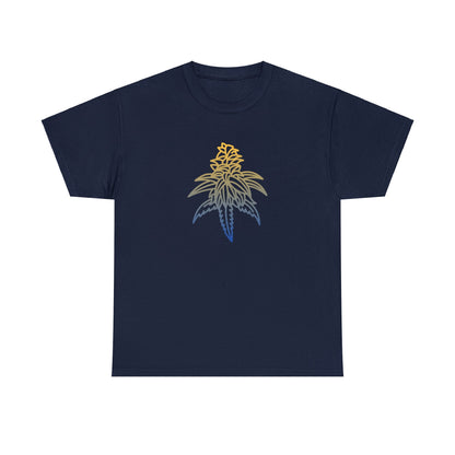 Golden Goat Cannabis Leaf Unisex Heavy Cotton Tee