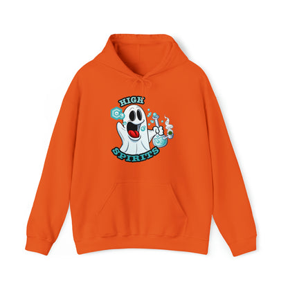 Orange High Spirits Ghost with Bong Cannabis Hoodie