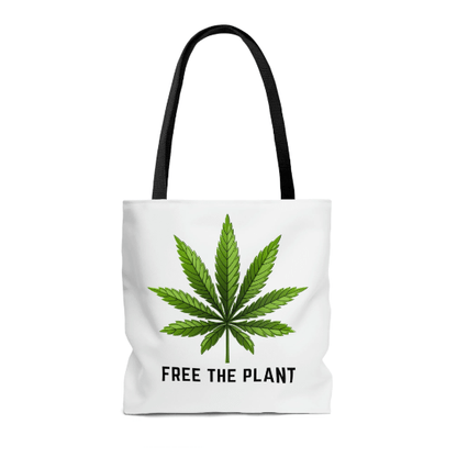 Free The Plant Marijuana Tote Bag, a premium-quality 