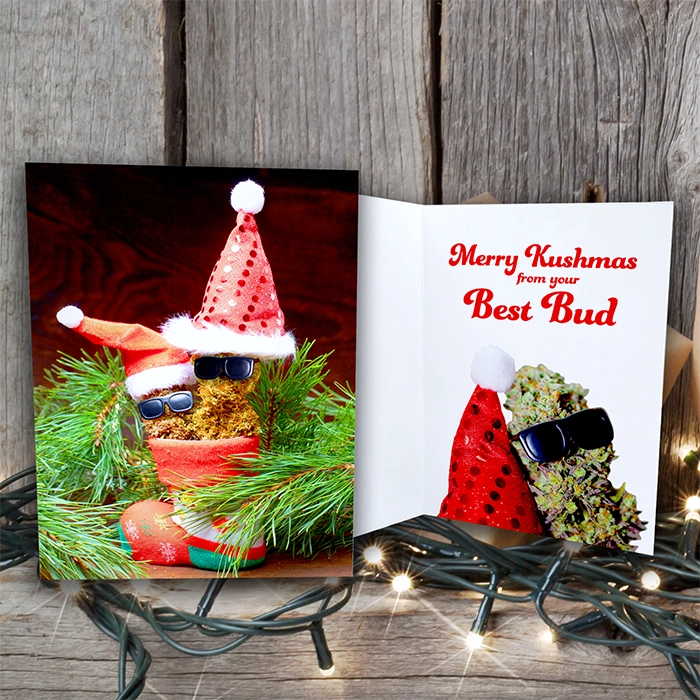 Merry Kushmas From Your Best Bud Christmas Greeting Cards (1, 10, 30, and 50pcs)