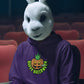 Close up of rabbit wearing Happy Halloween Stoner Pumpkin Cannabis Hoodie