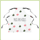 Cannabis Nugs and Kisses Chef's Apron with green cannabis leaves and red lip prints, featuring black neck and waist ties.
