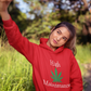 Woman taking a selfie Wearing High Maintenance Marijuana Leaf Red Hoodie outdoors
