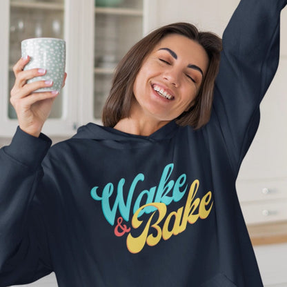 Navy Wake and Bake Weed Hoodie