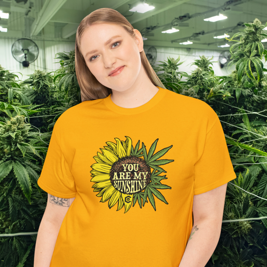 You Are My Sunshine Cannabis Sunflower Unisex T-Shirt | 100% Cotton, Classic Fit