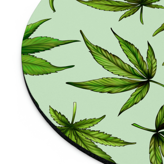 Green Marijuana Leaves Mouse Pad