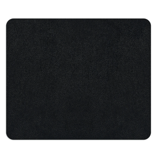 A plain black rubber mat with a textured surface, rounded corners, and a Tribal Weed Leaf Yellow Mouse Pad design.