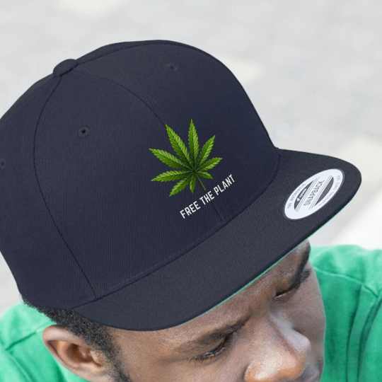 Free the Plant Marijuana Embroidered Snapback Hat | Adjustable, Stylish Cap