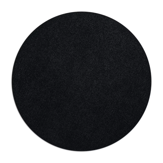 A circular black textured non-slip Cannabis is Life Yellow mouse pad against a white background.