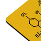A close-up view of a Tetrahydrocannabinol (THC) Yellow Mouse Pad, featuring a printed chemical structure diagram and notation, designed for cannabis enthusiasts.