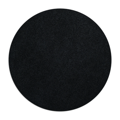 A large circular object with a textured black surface and a vibrant yellow design against a white background is the Today is a Good Day to Smoke Weed Yellow Mouse Pad.