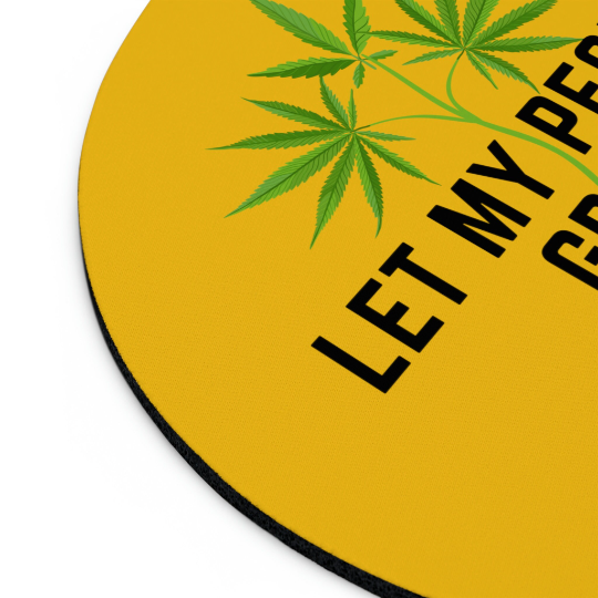 Let My People Grow Yellow Mousepad | Non-Slip Neoprene, Round or Rectangle Options