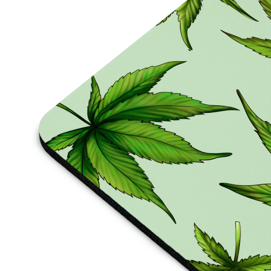 Green Marijuana Leaves Mouse Pad