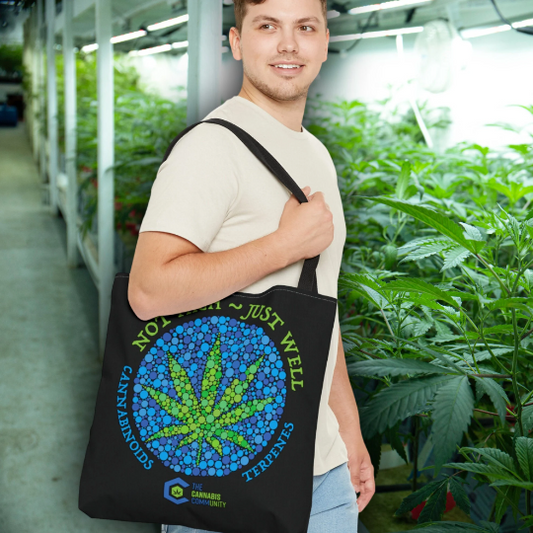 Not High, Just Well Terpenes and Cannabinoids Black Tote Bag