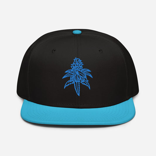 Structured Blue Dream Snapback Hat with a blue embroidered design on the front.