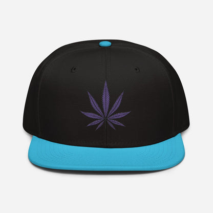 Aqua Blue Black Front Purple Haze Marijuana Snapback Hat