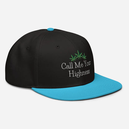 Aqua Blue and Black Right Front Call Me Your Highness Snapback Hat