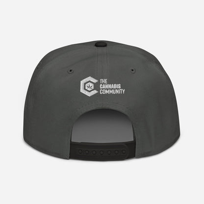 Black and Charcoal Gray Back Cannabis is Life Snapback Hat