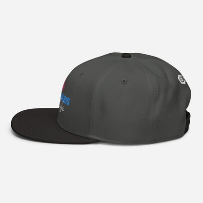 Black and Charcoal Gray Left Side Cannabis is Life Snapback Hat