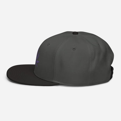 Black Charcoal Gray Left Side Purple Haze Marijuana Snapback Hat